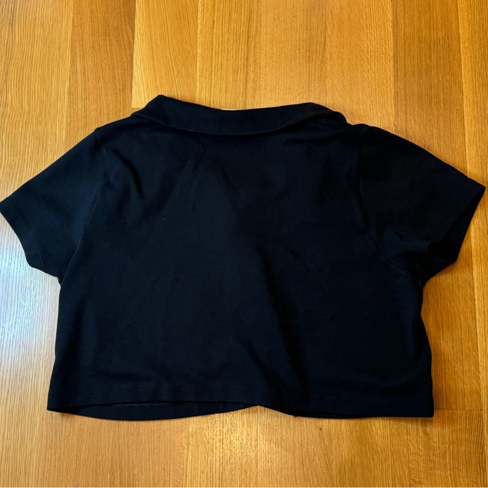Nike Women's Black Crop Top Polo Size 1X Casual Golf Feminine Cropped Plus Size - Picture 2 of 6